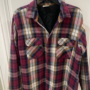 Fields & Streams quilted heavyweight button down flannel sz large